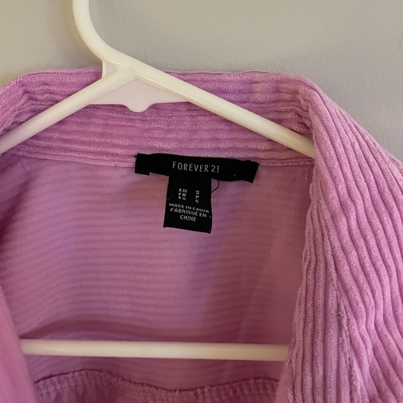 Forever 21 pink Corduroy button up. Size small. - Picture 2 of 3